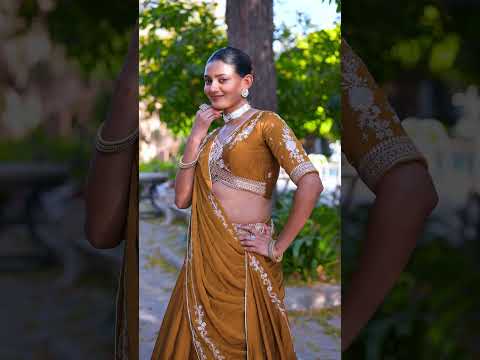 Designer Embroidery Sequence Mustard Yellow Rangoli Crush Lehenga Set