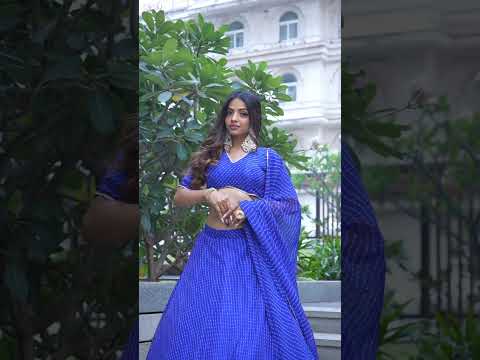 Royal Blue Leheriya Print Gota Patti Border Georgette Lehenga