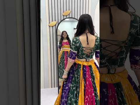 Navratri Wear Multi Colour Embroidery Sequence Work Silk Lehenga Choli