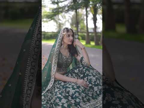 Zari Weaving Sequence Embroidered Dark Green Silk Lehenga Choli Set