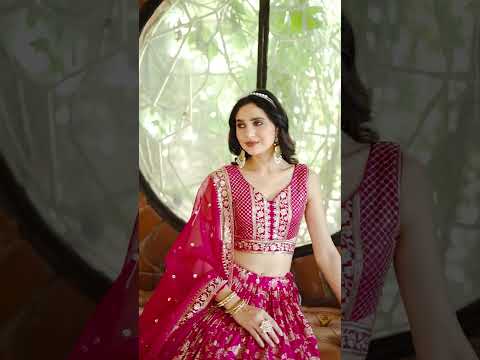 Rani Pink Zari Sequence Embroidered Silk Lehenga Choli With Dupatta