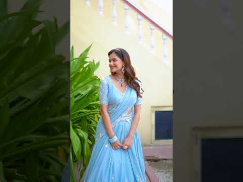 Sky Blue Thread Embroidered Georgette Lehenga Choli For Wedding