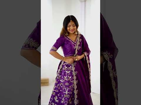 Glamorous Zari Sequence Work Art Silk Purple Indian Wear Lehenga Choli