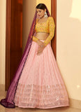 Light Pink Georgette Wedding Wear Lehenga Choli