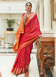 Karwa Chauth Special Red Saree With Patola Design