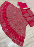 Deep Rani Pink Lehenga Choli with Georgette Fabric