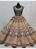 Wedding Designer Bridal Lehenga with Multi Color Thread Work