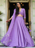 Lavender Foil Mirror Wedding Lehenga Choli