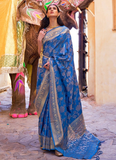 Festive Wear Soft Silk Saree With Royal Blue Color