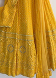 Elegant Yellow Foil Mirror Work Lehenga Choli for Wedding