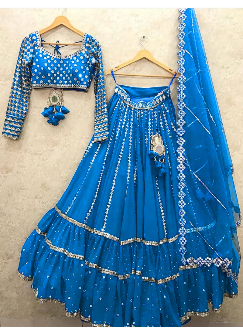 Blue Stylish Party Wear Lehenga Choli for All Ceremonial Occasion –