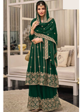 Eid Special Green Georgette Sequence Embroidered Palazzo Suit