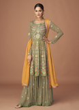 Eid Special Pure Georgette Sharara Suits with Long Kameez