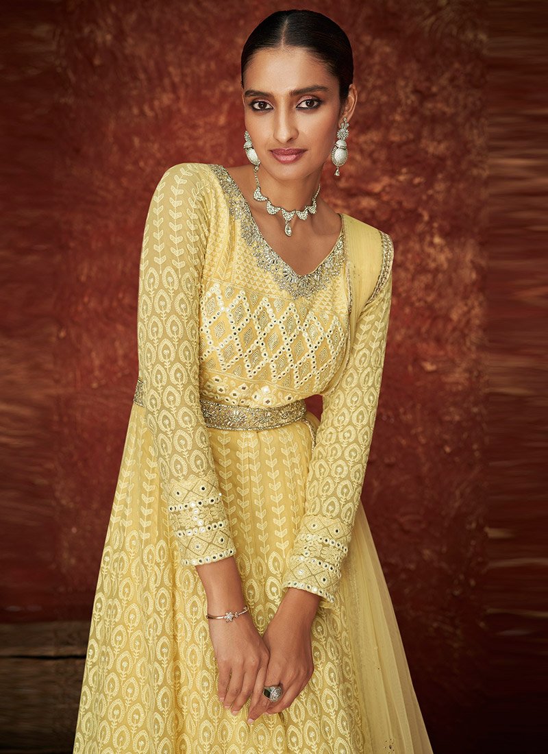 Yellow Wedding Anarkali Salwar Suit For Haldi